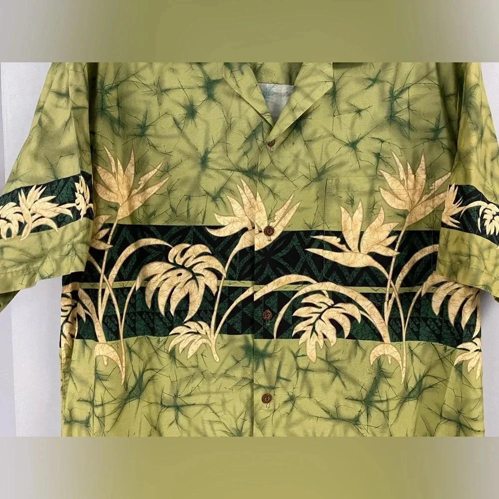 Hawaiian Short Sleeved Button Down Men’s Shirt Size XL 100% Cotton Tropical - Picture 2 of 5